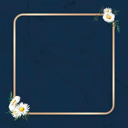 Blank floral square frame vector - 1208802