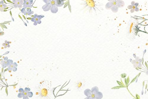 Blank floral frame design vector - 1208838