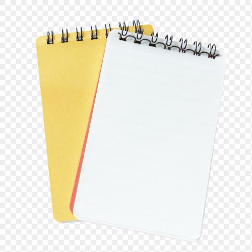 White and yellow notebook transparent png - 2026245