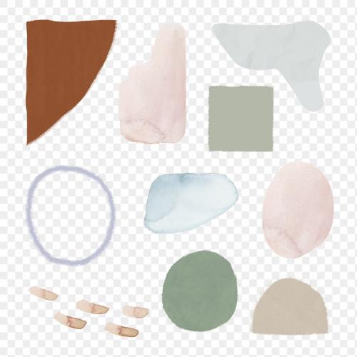 Neutral watercolor element set transparent png - 2045635