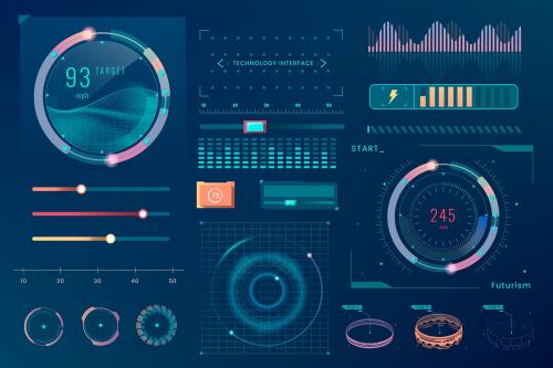 Velocity technology interface template design elements vector - 1207009