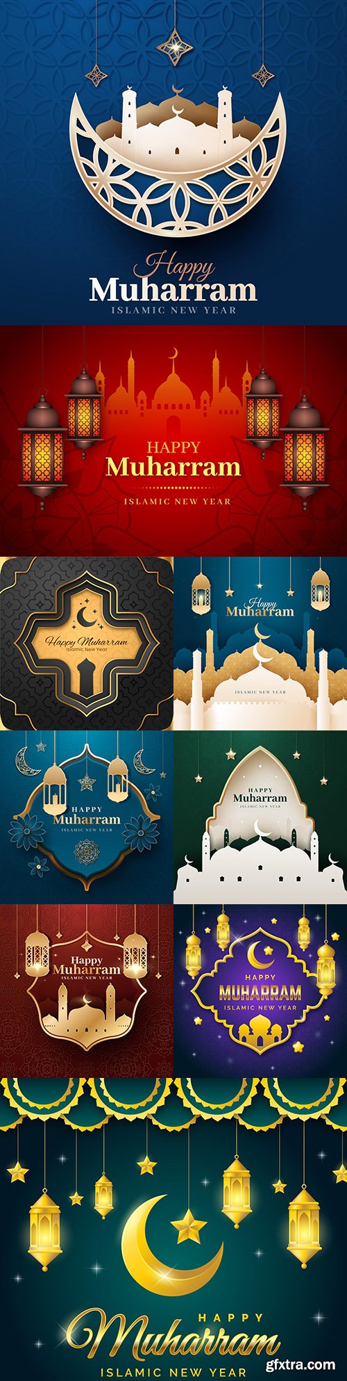 Happy Muharram Islamic New Year illustration
