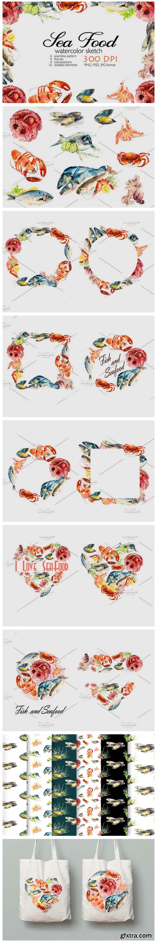 Watercolor Seafood 4325053