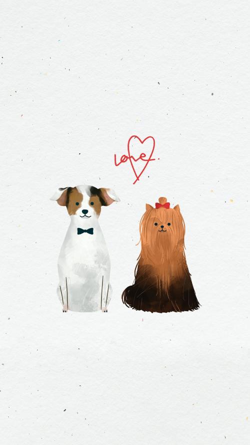 Dog wedding day mobile screen background - 2089812