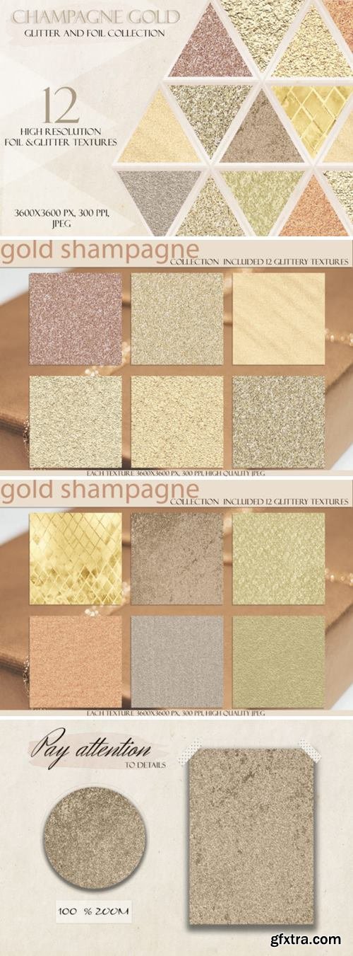 Champagne Gold Glitter Digital Paper 4327497