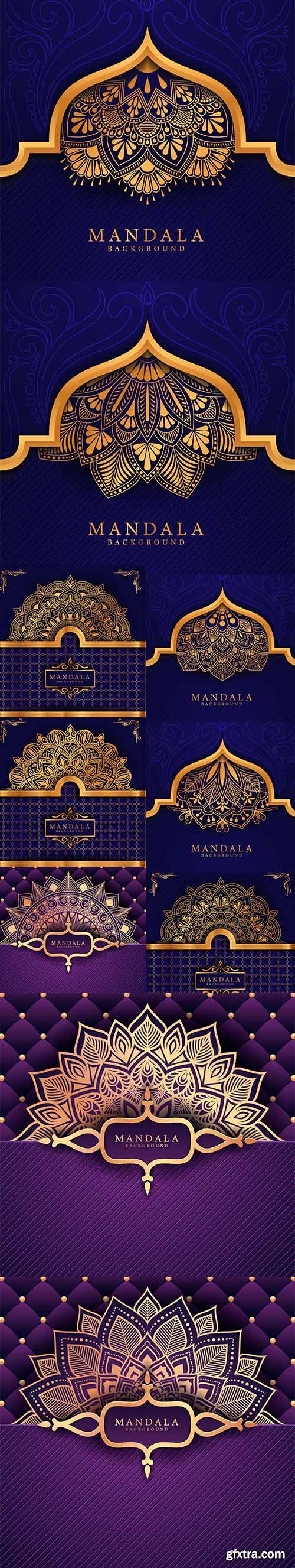 Luxury mandala background with golden arabesque 