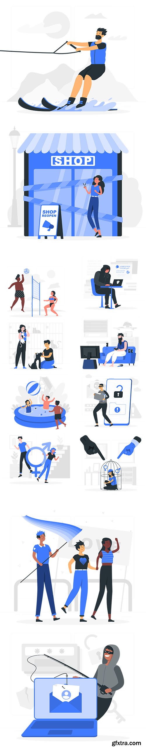 Vector Business and Live People Situations Illustrations Vol 2