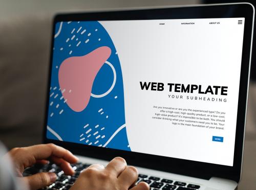 Working on a web template on the laptop - 502688