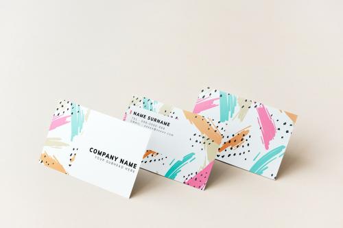 Colorful business cards mockup design - 502695