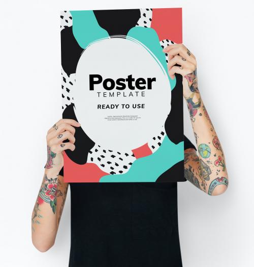 Hiding behind a colorful poster mockup - 502709