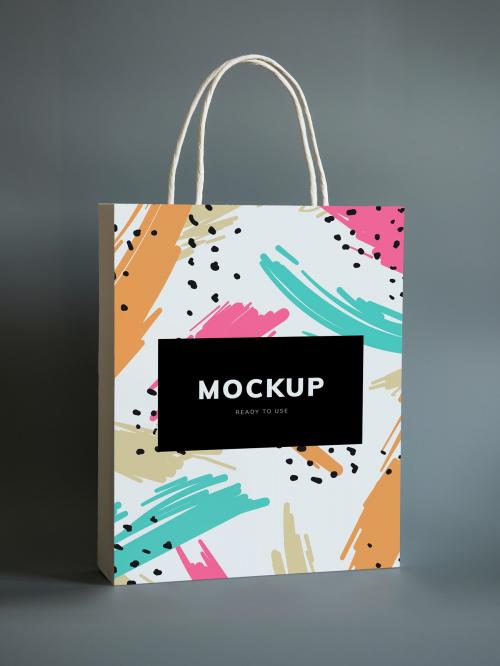 Colorful shopping paper bag mockup - 502720