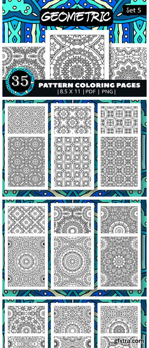 35 Geometric Pattern Coloring Set 5 4329811