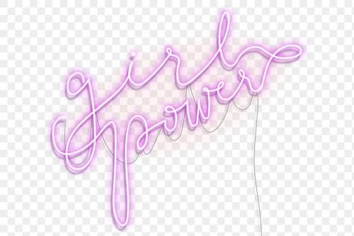 Feminine neon sign design resource transparent png - 2224570