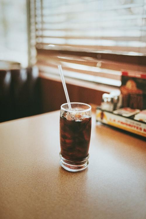 Iced coffee at the table in an American diner - 2268756