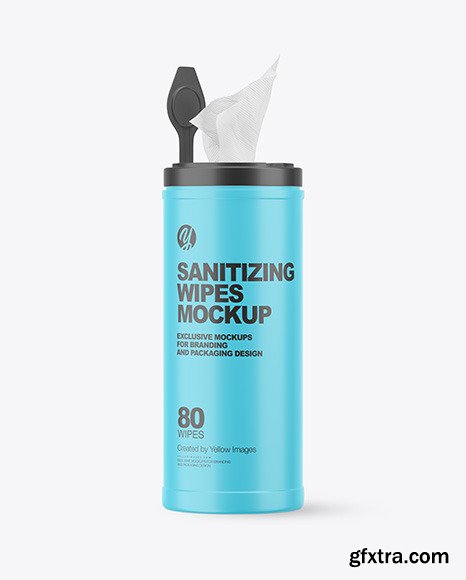 Matte Opened Sanitizing Wipes Canister Mockup 61948