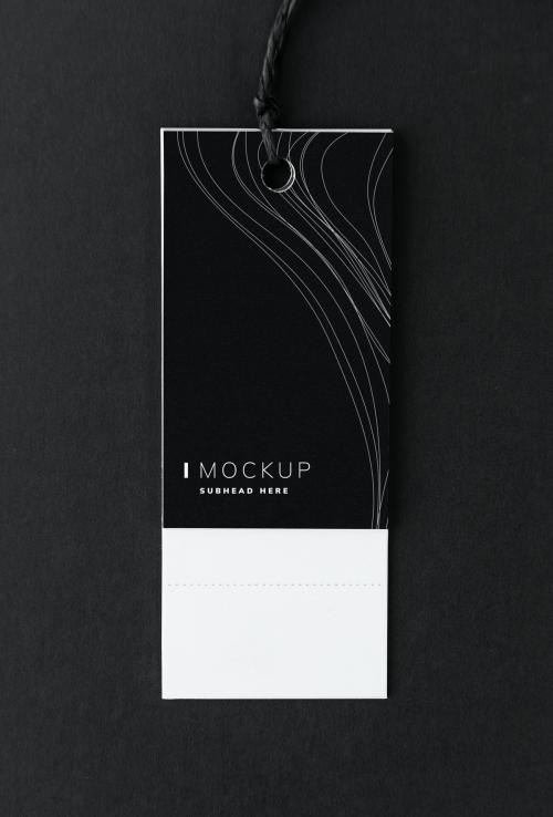 Black price tag design mockup - 502789