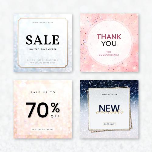 Shopping and sale advertisement set vector - 2280178