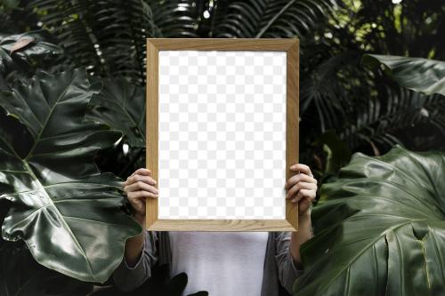 Hiding behind a wooden frame mockup - 2024686