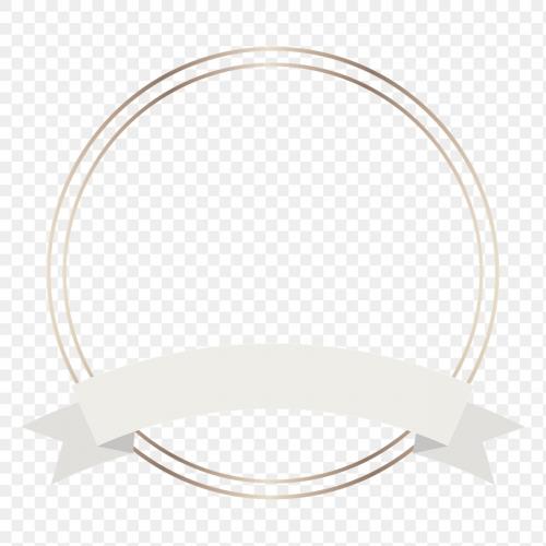 Gold frame with beige ribbon banner transparent png - 2025744