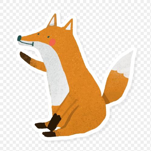 Hand drawn cute fox sticker transparent png - 2030874