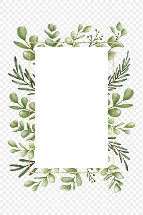 Green floral frametransparent png - 2032927