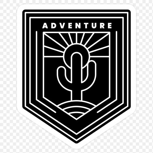 Black and white adventure badge transparent png - 2034500