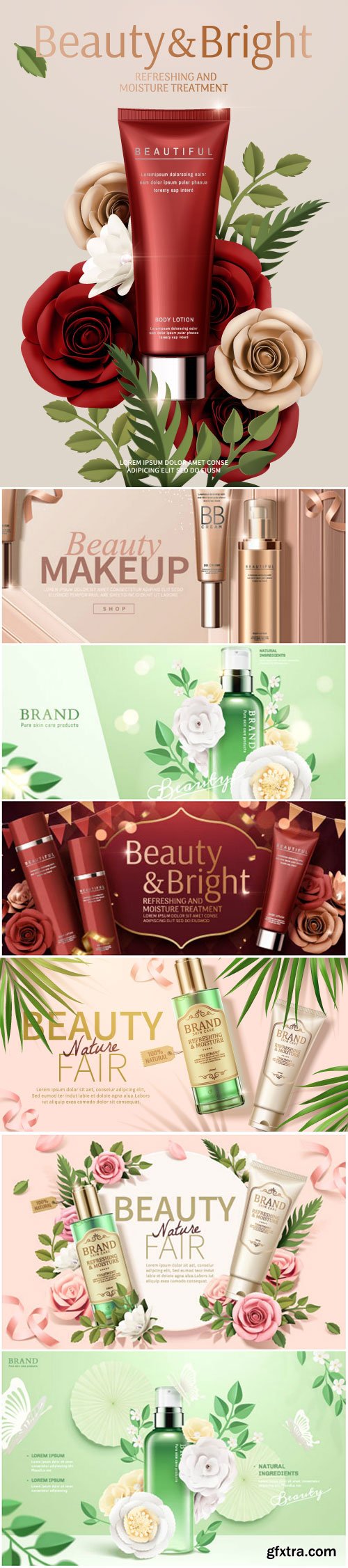 Brand cosmetic design, foundation banner ads