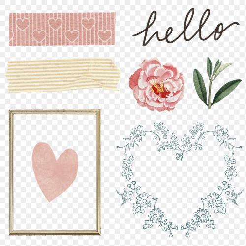 Cute feminine stickers pack transparent png - 2093702