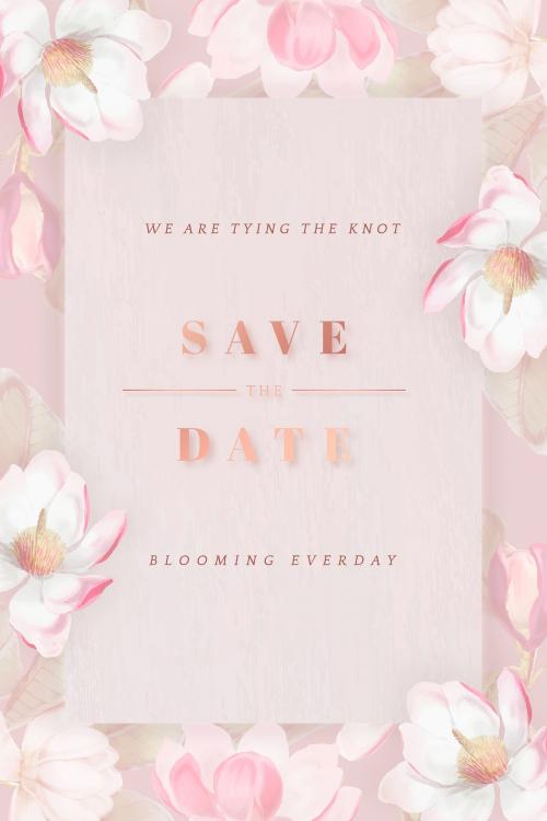 Floral save the date card vector - 998465
