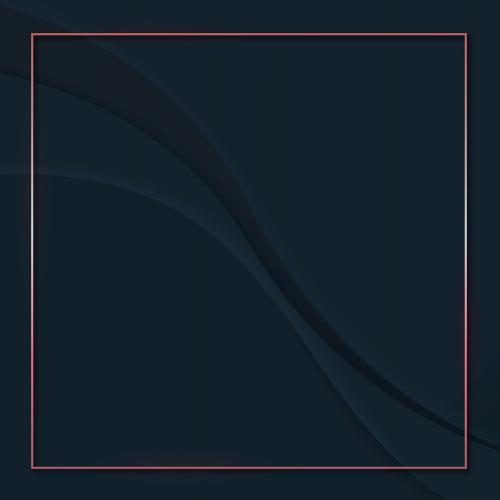 Mockup frame on black abstract wavy background vector - 2046552