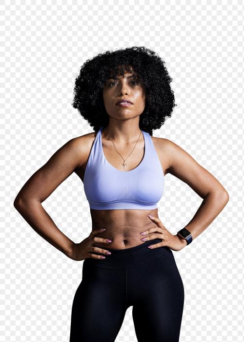 Sporty and confident woman transparent png - 2107296