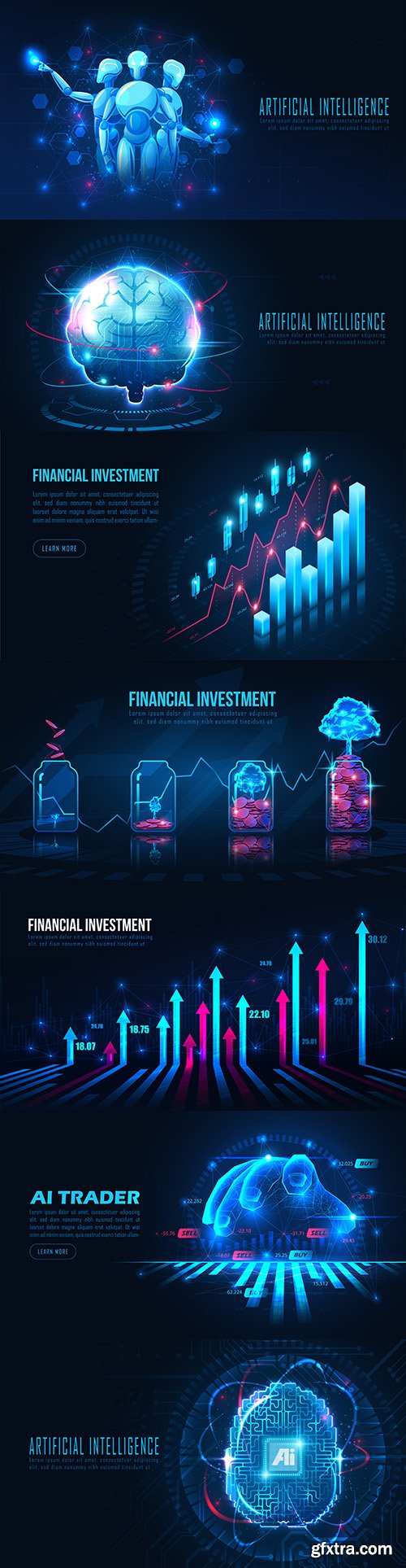 Artificial intelligence and financial analysis chart
