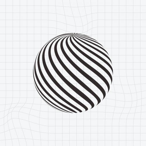 Black sphere 3D shape vector - 2051733
