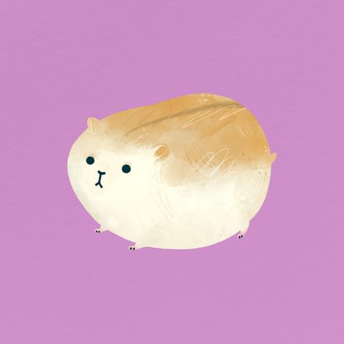 Brown little hamster on a purple background vector - 2053095