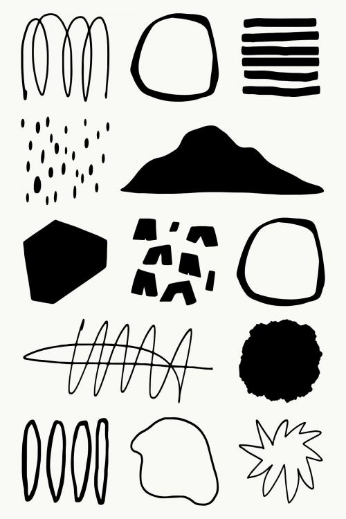 Black and white design elements vector - 2053434