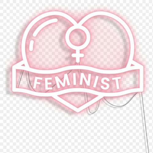 Neon feminist sign design resrouce transparent png - 2224498