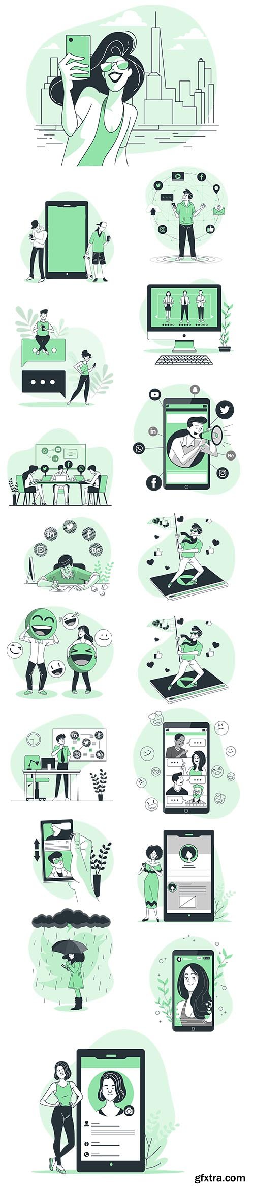 Vector Illustrations Social Media Concept