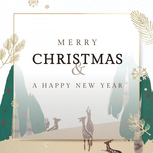 Christmas gold frame background template vector - 2093732