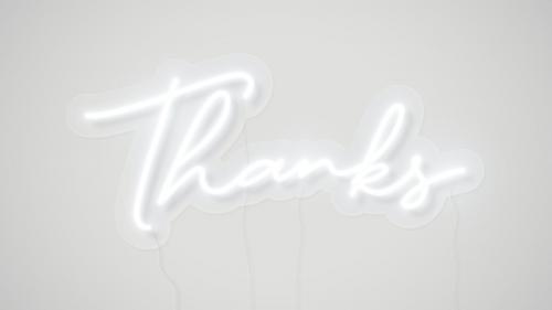 White thanks neon word vector - 2093986