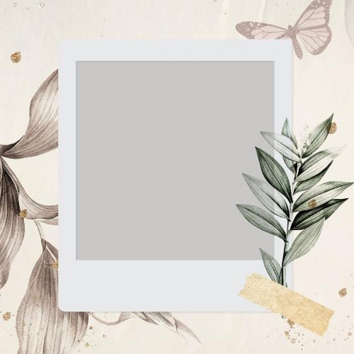 Blank photo frame on nature background vector - 2097154