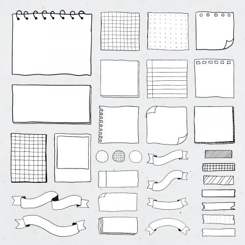 Blank reminder paper notes vector set - 2100877