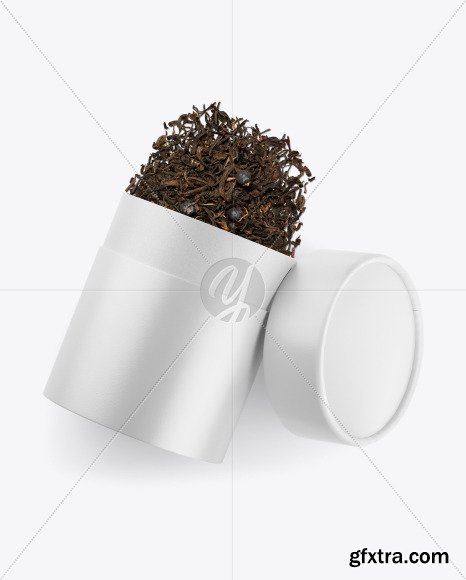 Glossy Paper Tube W/ Tea Mockup 62003