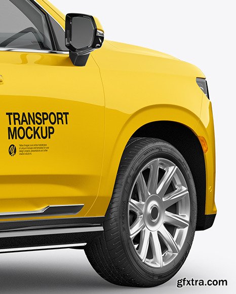 Luxury SUV Mockup - Back HalfSide View 62030