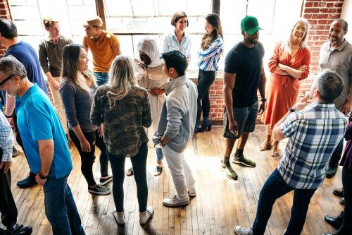 Group of diverse people in a workshop - 2027203