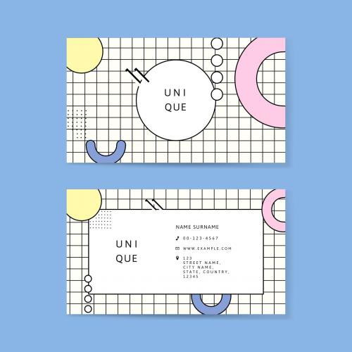 Neo Memphis business card template vector - 2211137