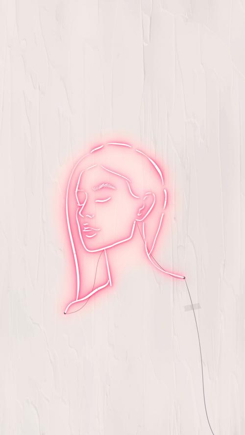 Feminine neon sign design resource vector - 2224504