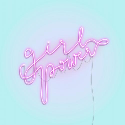 Feminine neon sign design resource vector - 2224564