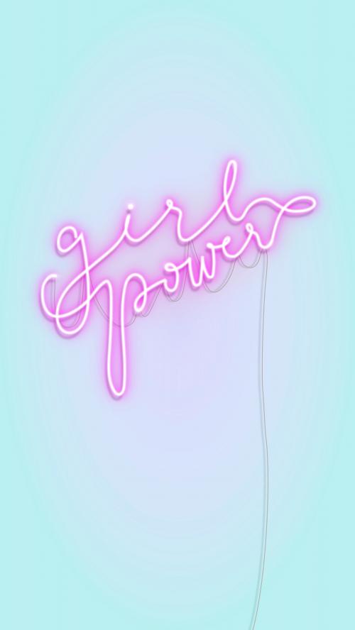 Feminine neon sign design resource vector - 2224572