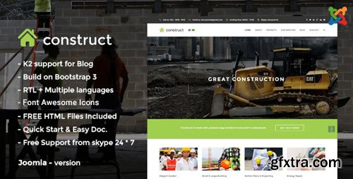 ThemeForest - Construct v3.0 - Construction Joomla Template - 13900071