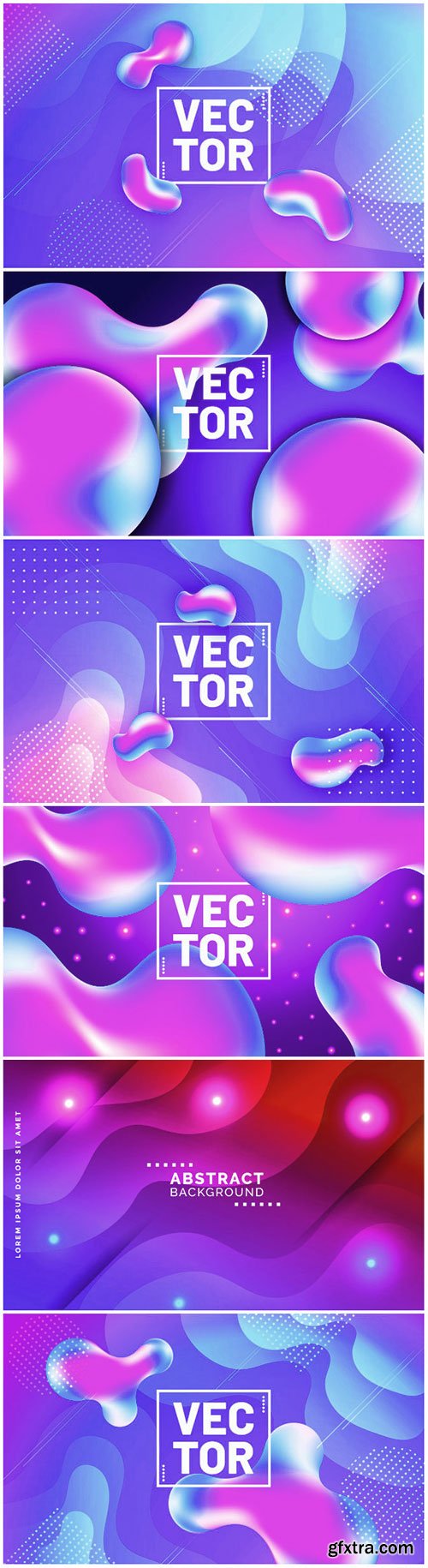 Colorful gradient liquid shape on gradient color background